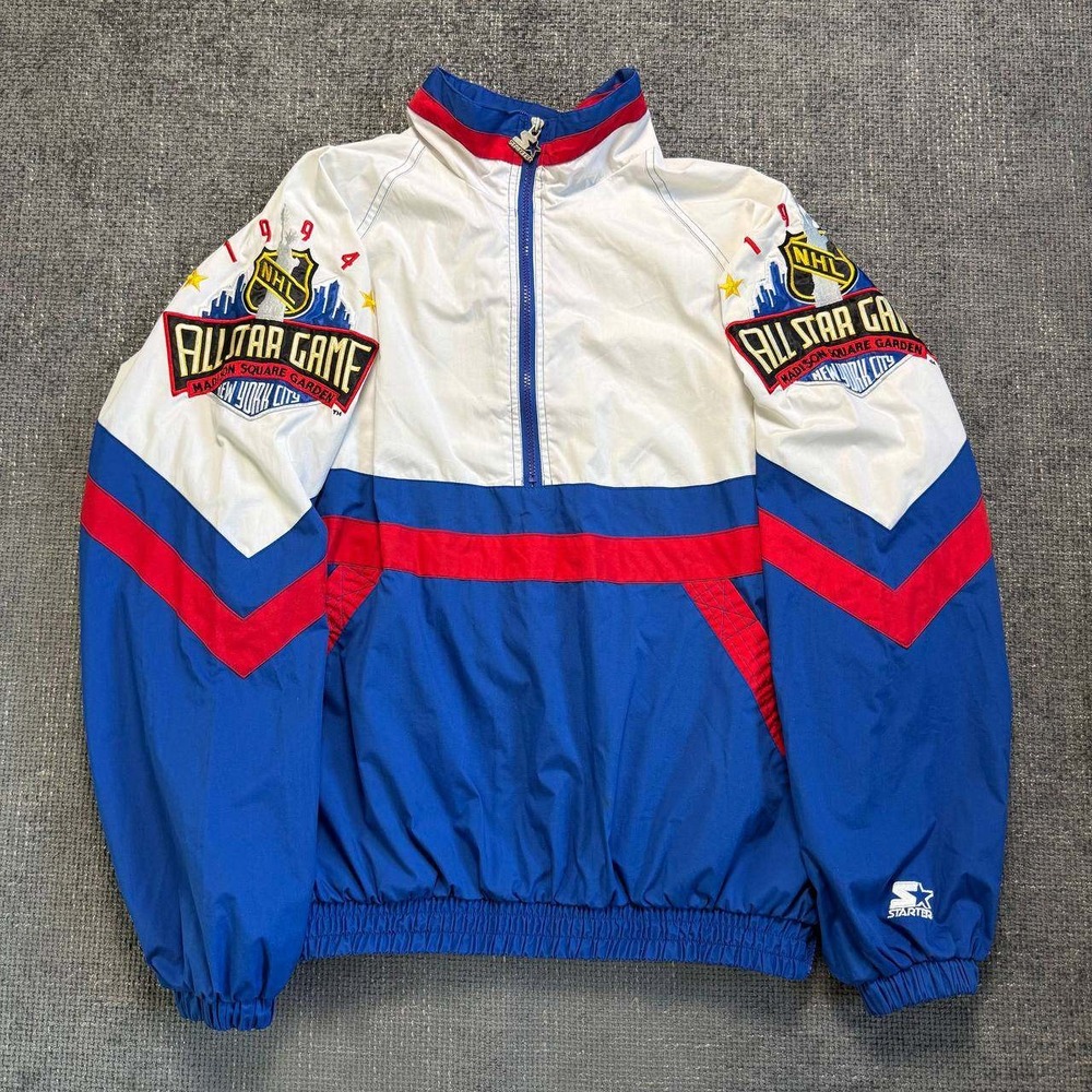 Starter NHL All Star Game 1994 Jacket Mens XL Blue White MSG Windbreaker